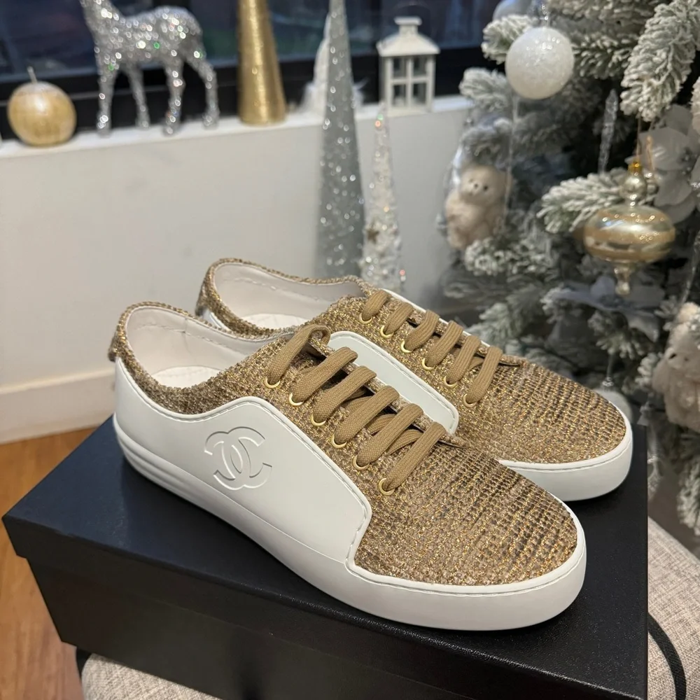 Authentic Chanel Tweed Sneakers - Picture 13 of 16